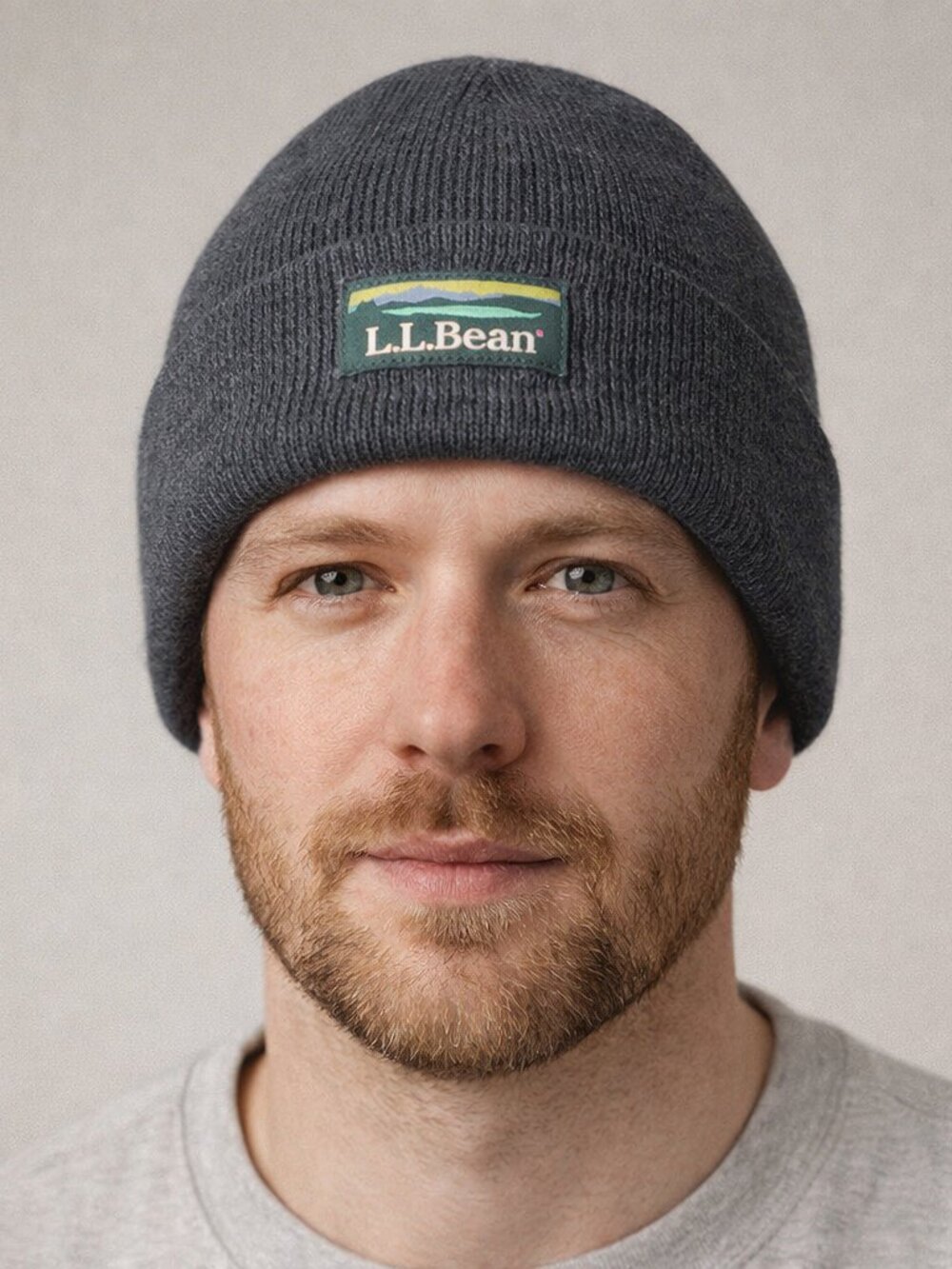 L.L.Bean Adult L.L.Beanie Cuffed Design Gray Acrylic